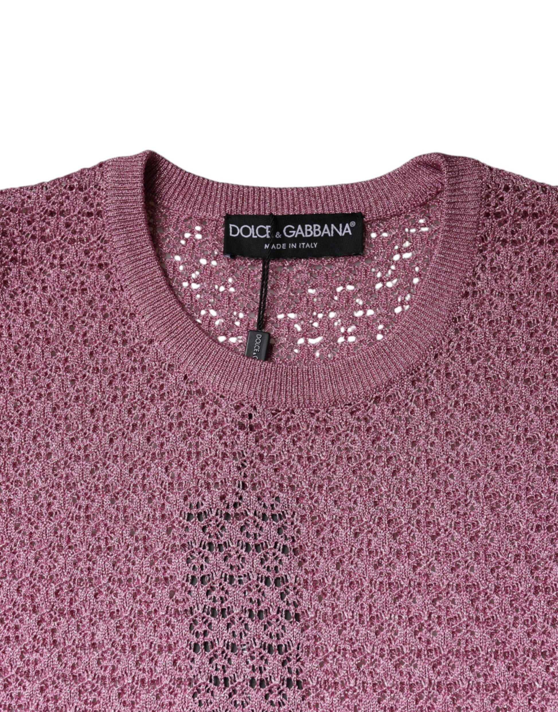 Durchsichtiges, ärmelloses Tanktop aus Netzstoff in Rosa