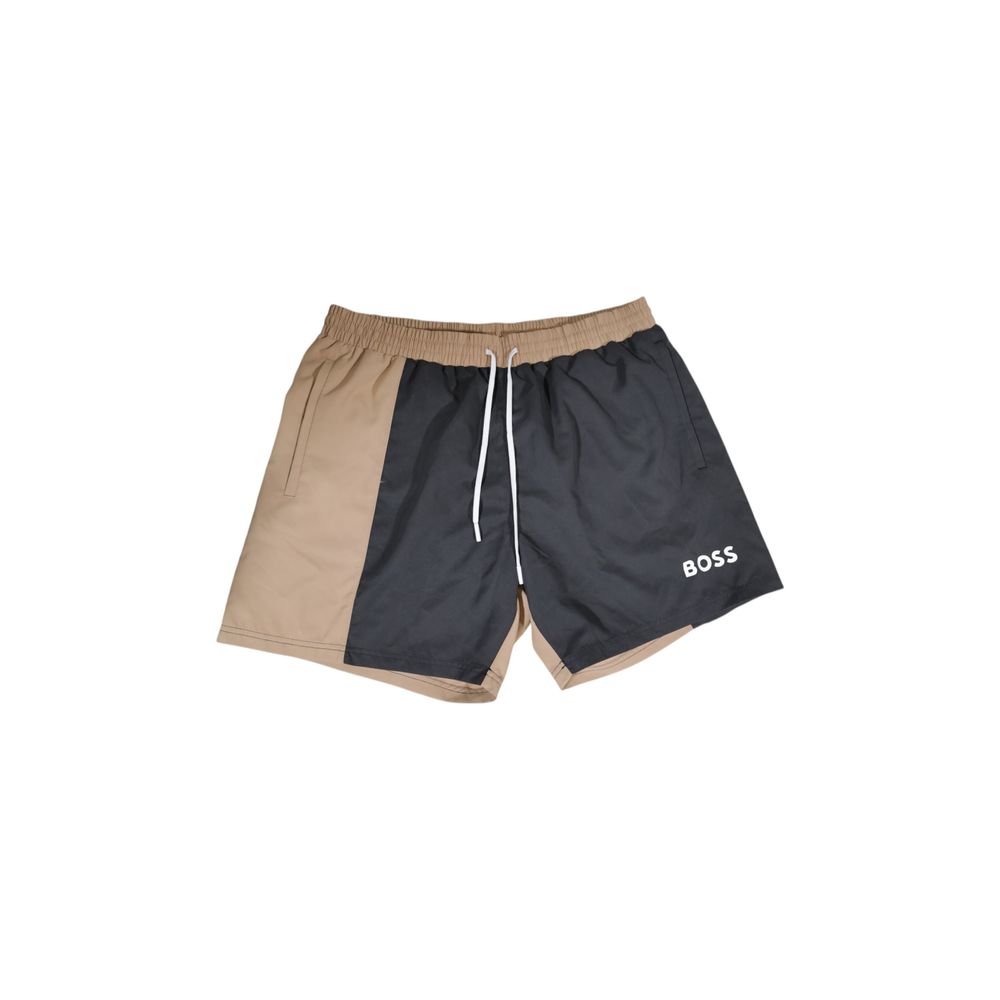 Beigefarbene Badehose aus Polyester