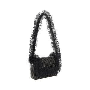 Schultertasche aus Kristallspitze