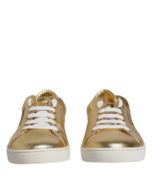 Gold Leder Logo London Herren Sneakers Schuhe