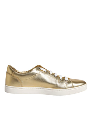 Gold Leder Logo London Herren Sneakers Schuhe