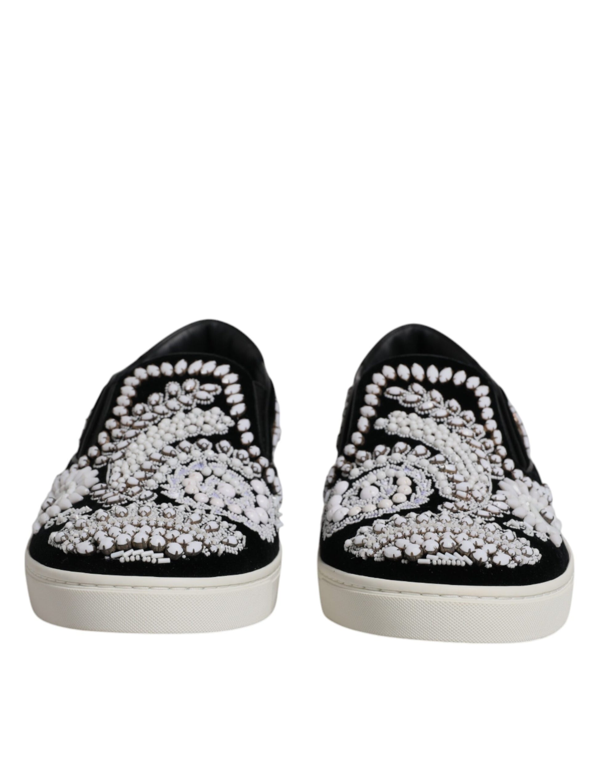 Schwarze, verzierte London-Schlupfschuhe für Herren