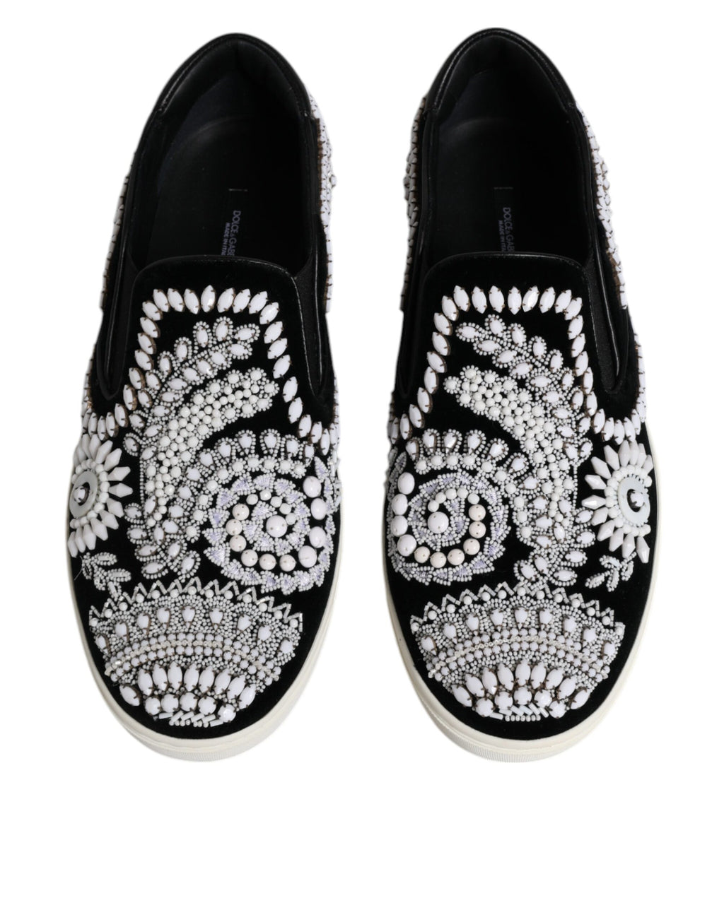 Schwarze, verzierte London-Schlupfschuhe für Herren