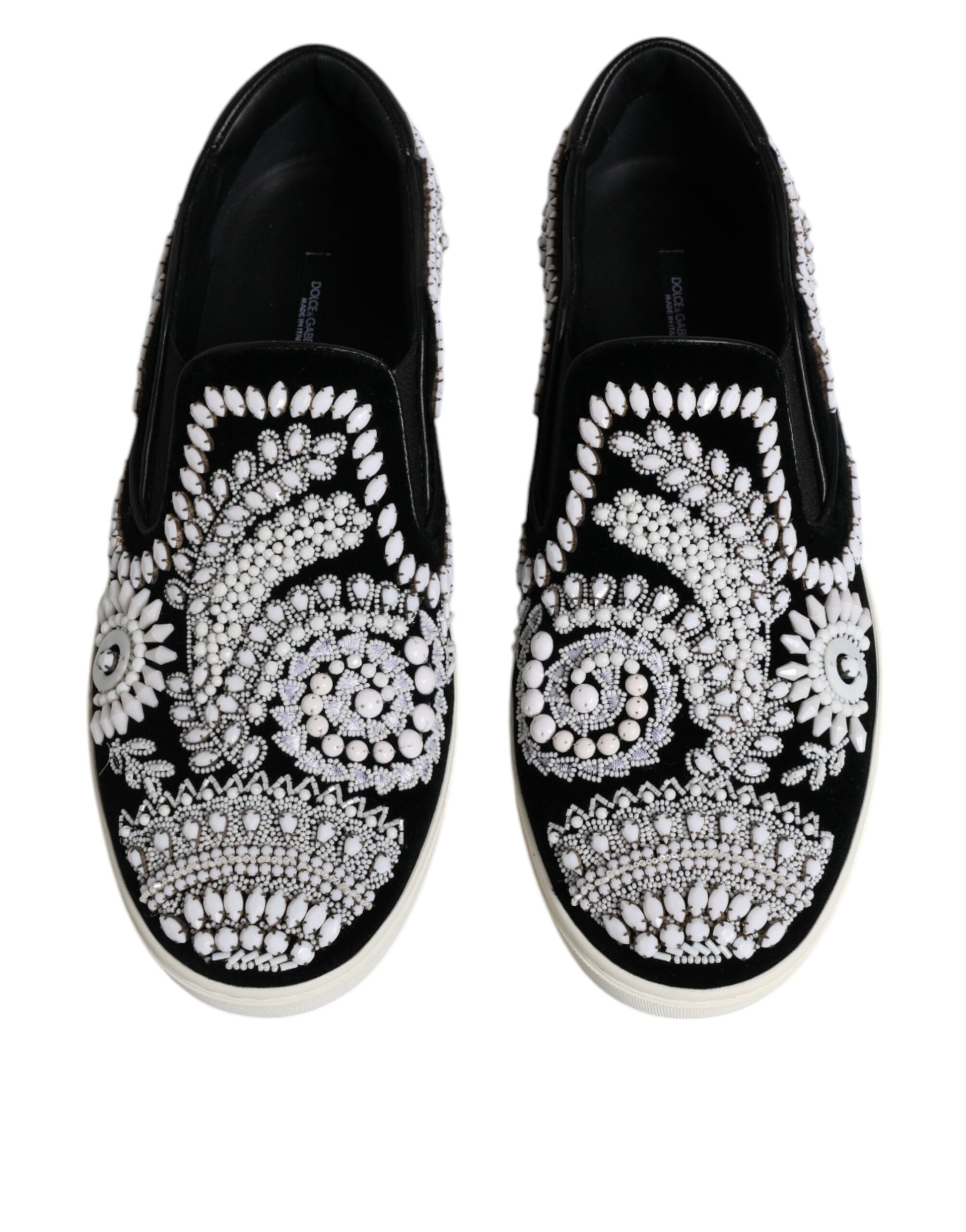 Schwarze, verzierte London-Schlupfschuhe für Herren