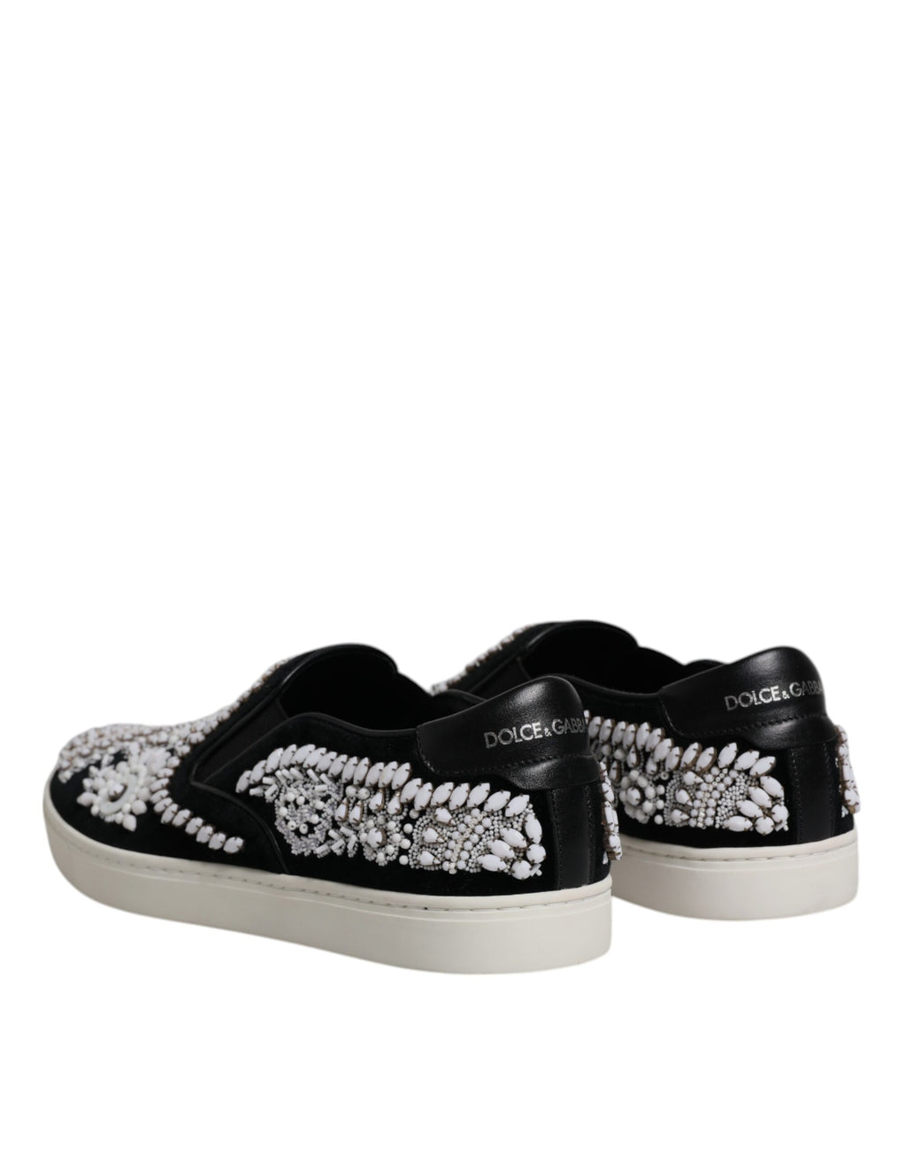 Schwarze, verzierte London-Schlupfschuhe für Herren