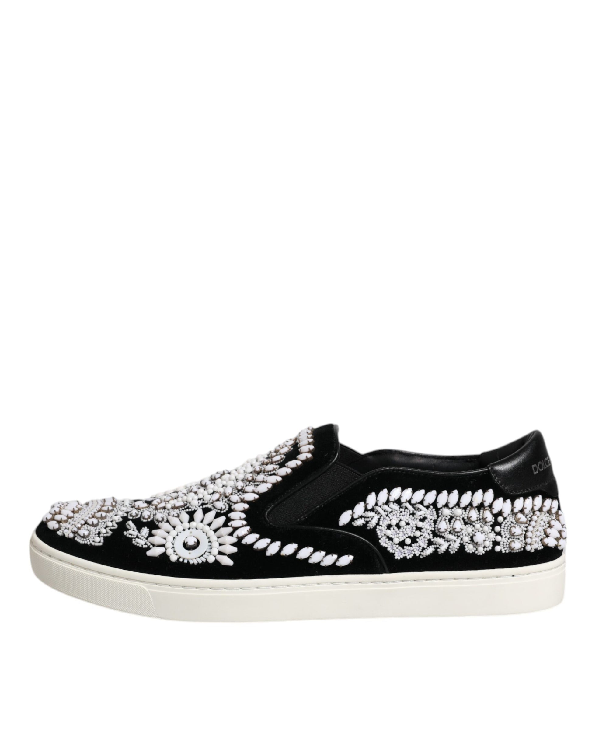 Schwarze, verzierte London-Schlupfschuhe für Herren