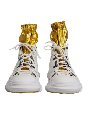Weiße Galileo High Top Sneakers aus Nylon