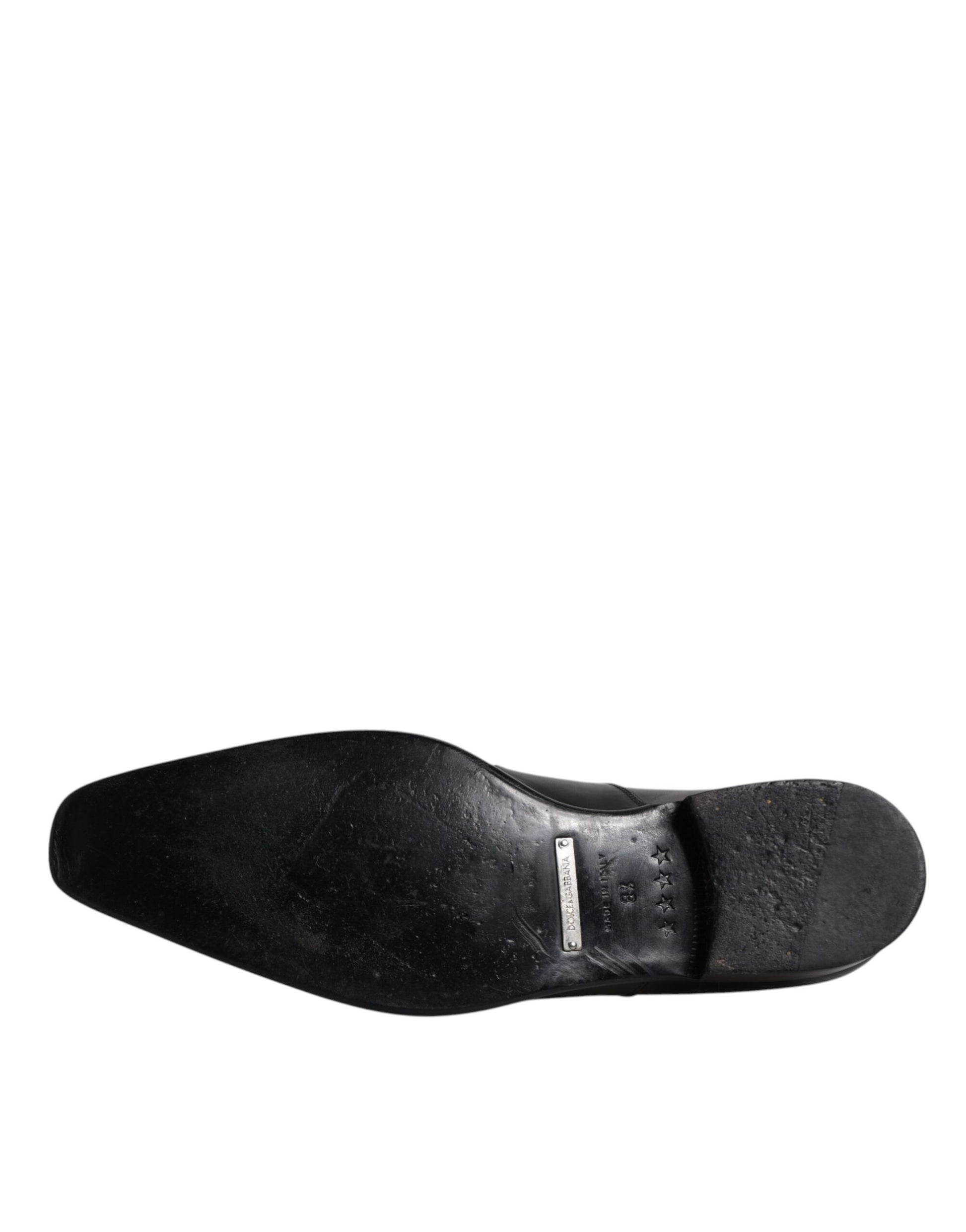 Schwarze Derby-Schuhe aus Leder für Herren