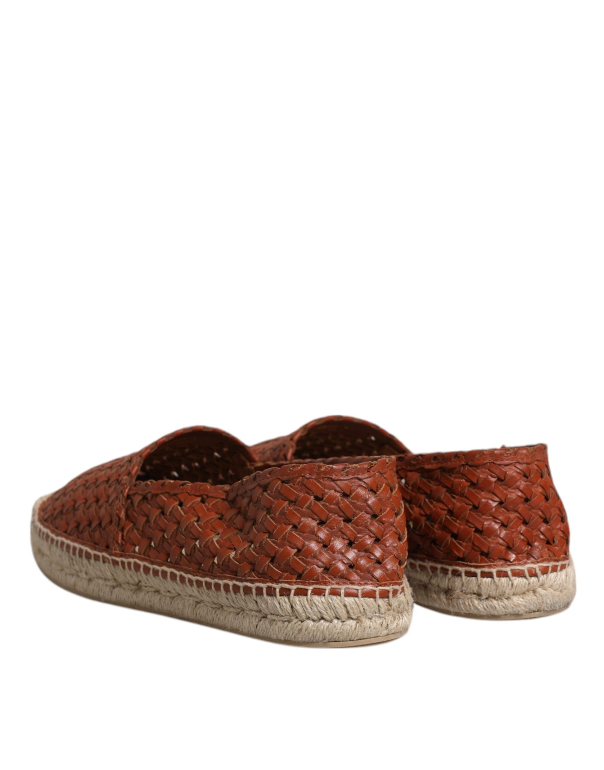 Kastanienbraune Espadrilles aus gewebtem Leder für Herren