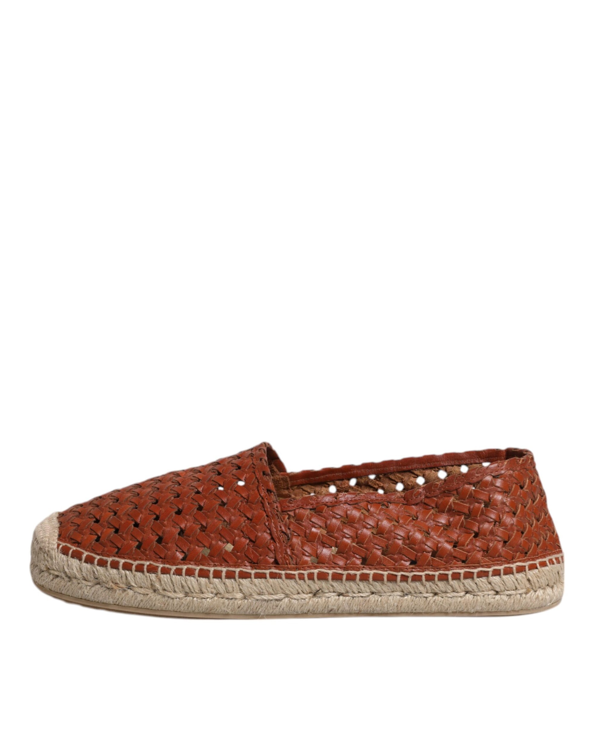 Kastanienbraune Espadrilles aus gewebtem Leder für Herren