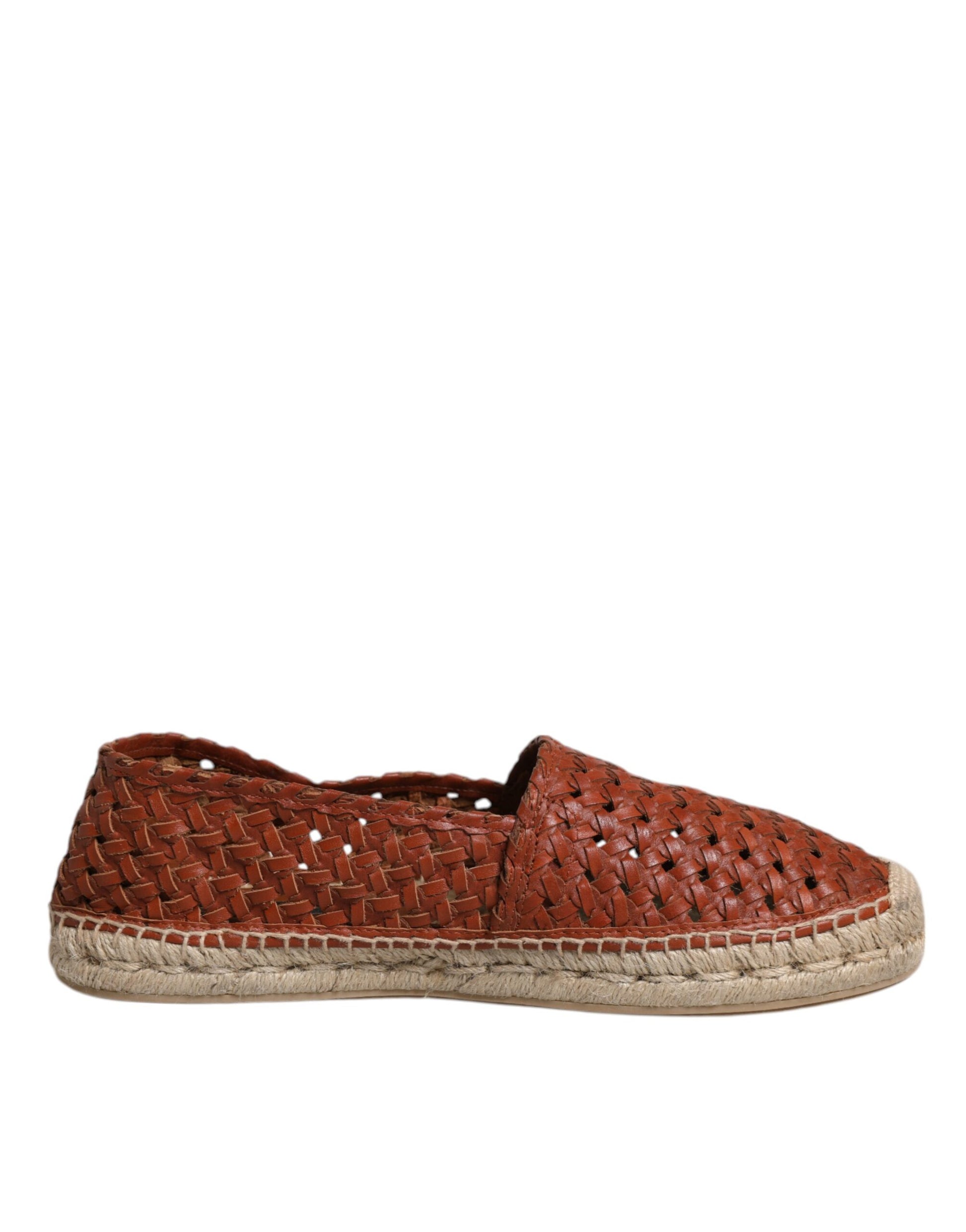 Kastanienbraune Espadrilles aus gewebtem Leder für Herren