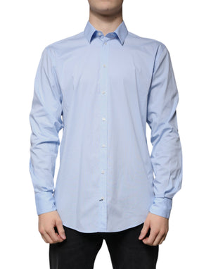 Hellblaues Slim Fit MARTINI-Hemd aus Baumwolle