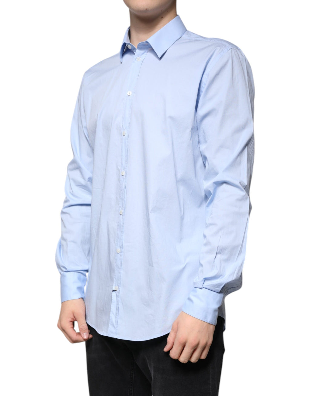 Hellblaues Slim Fit MARTINI-Hemd aus Baumwolle
