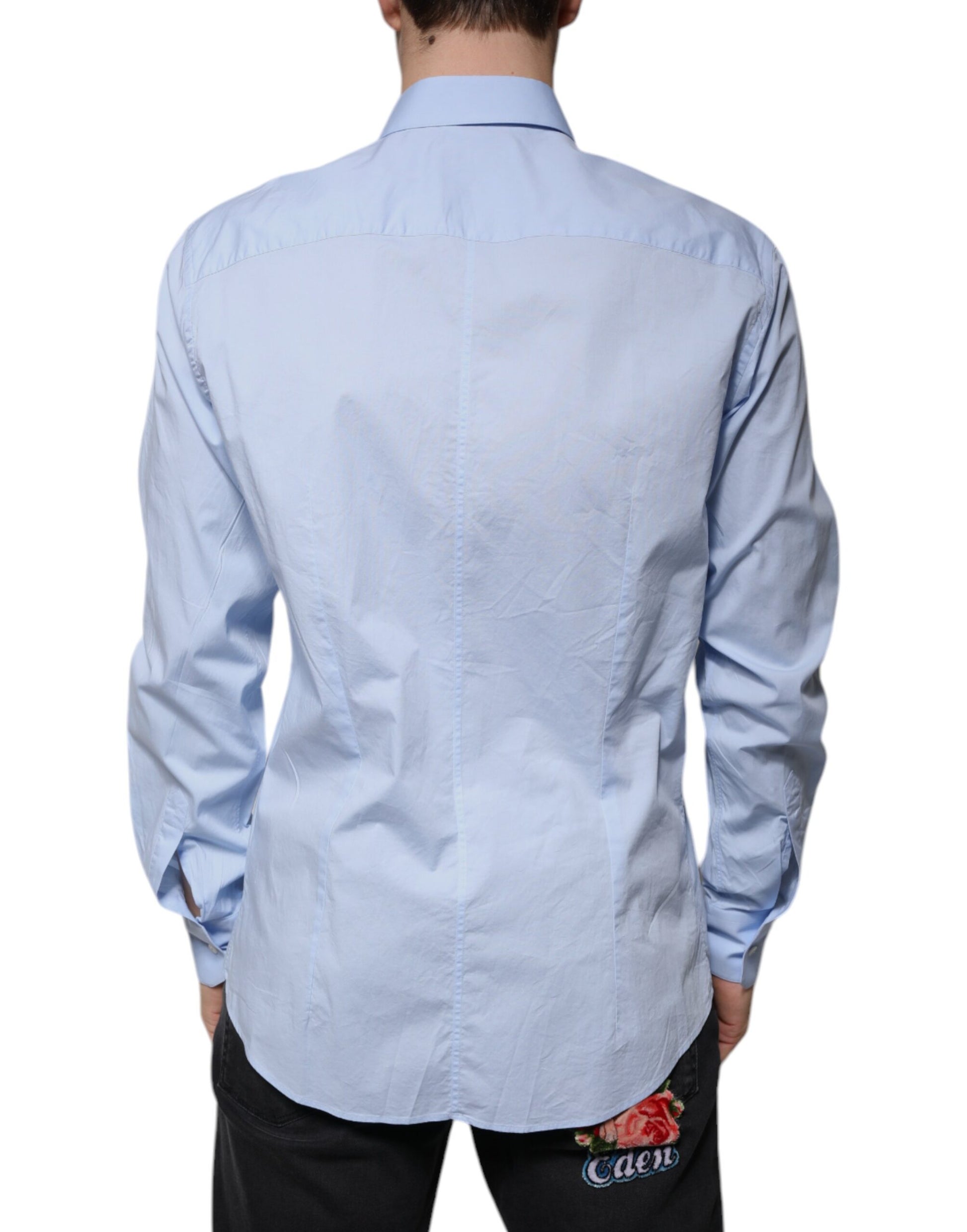 Hellblaues Slim Fit MARTINI-Hemd aus Baumwolle