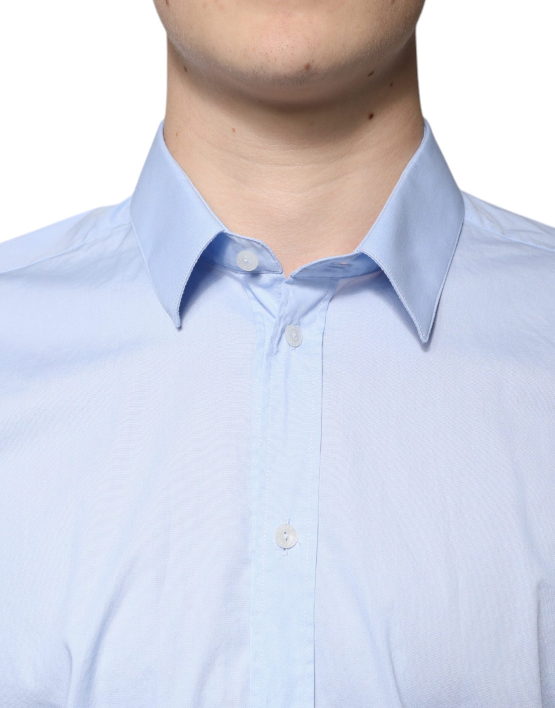 Hellblaues Slim Fit MARTINI-Hemd aus Baumwolle