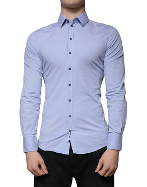 Hellblaues Slim Fit-Hemd SICILIA aus Baumwolle