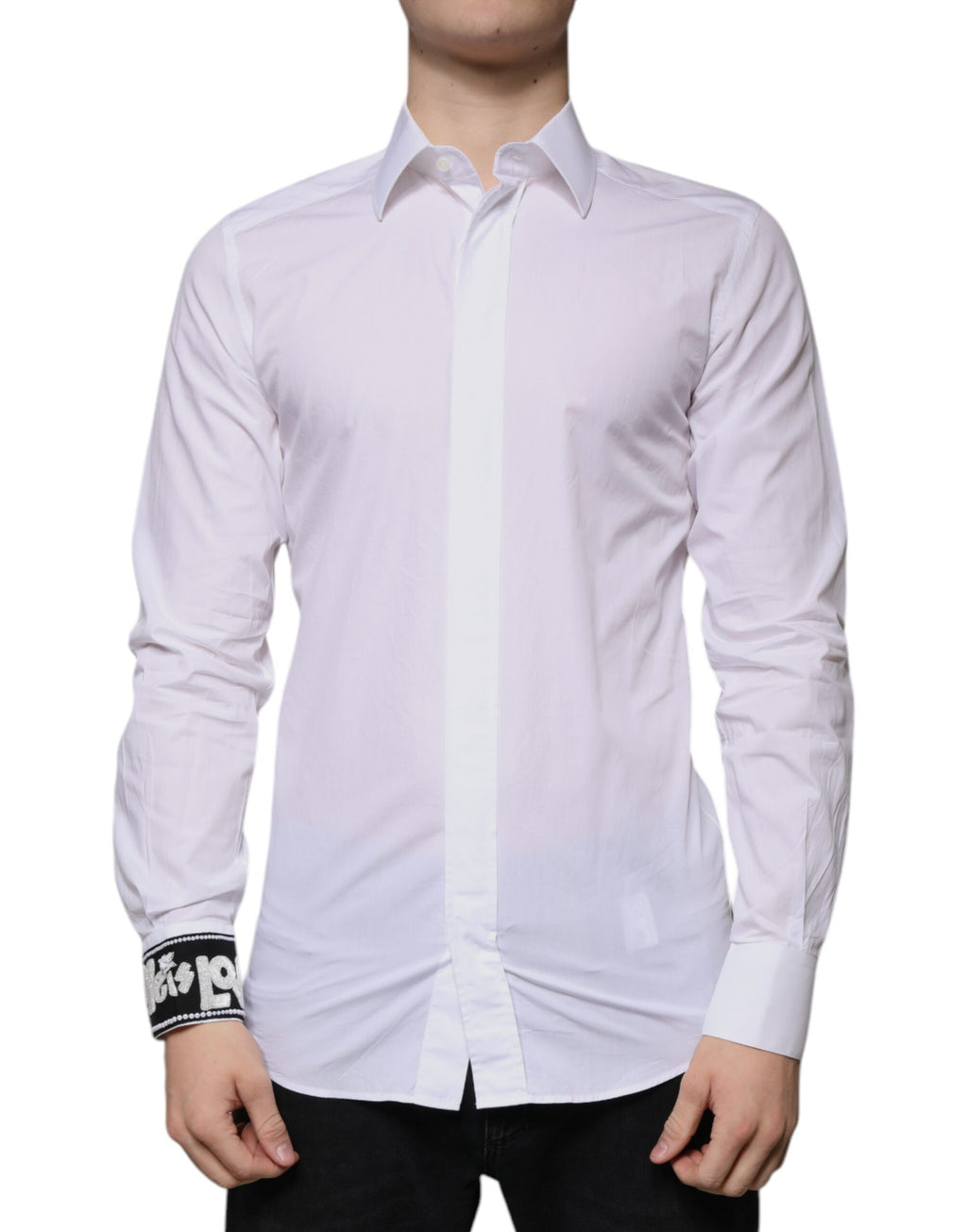 Weißes Slim Fit GOLD Herrenhemd aus Baumwolle