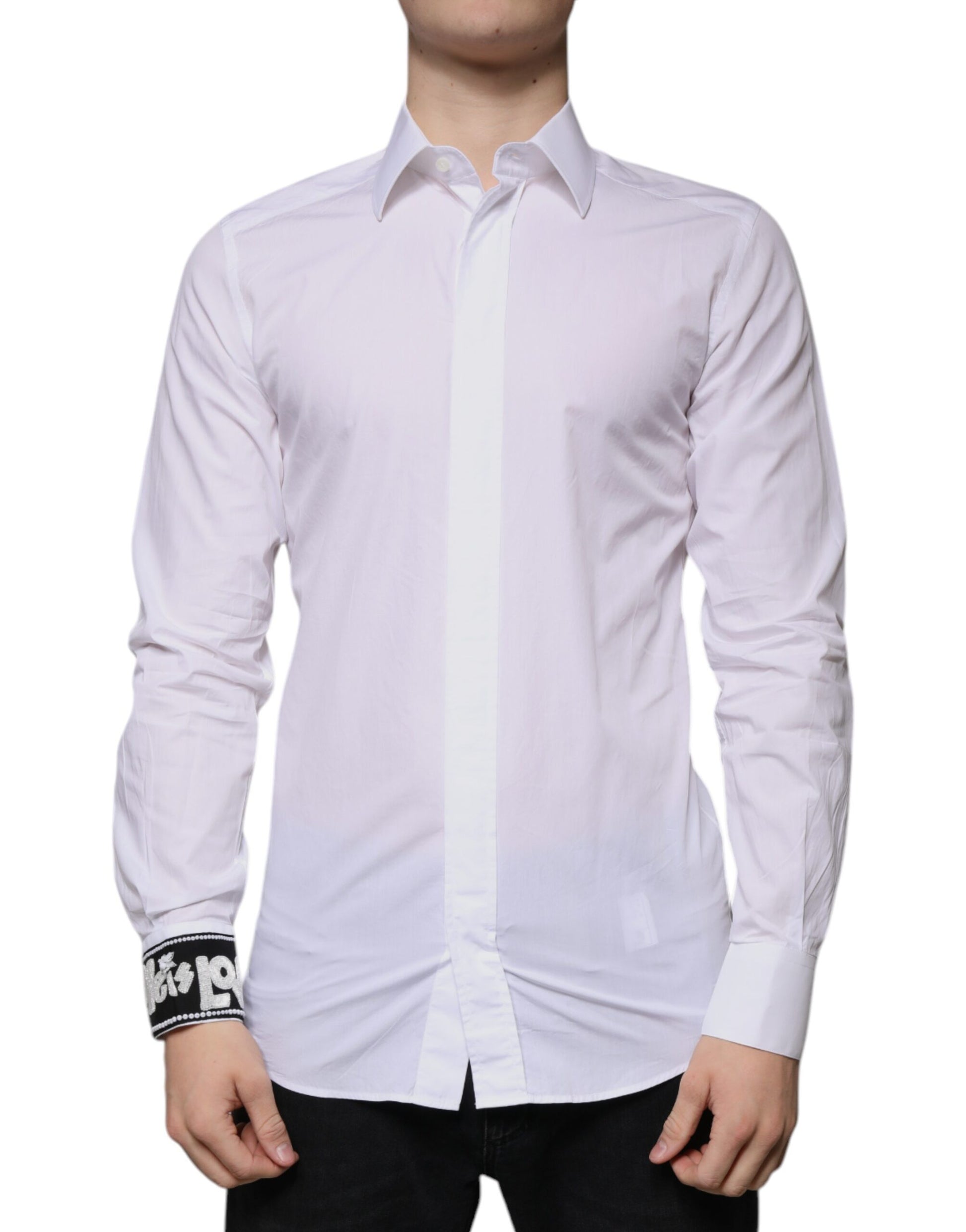 Weißes Slim Fit GOLD Herrenhemd aus Baumwolle