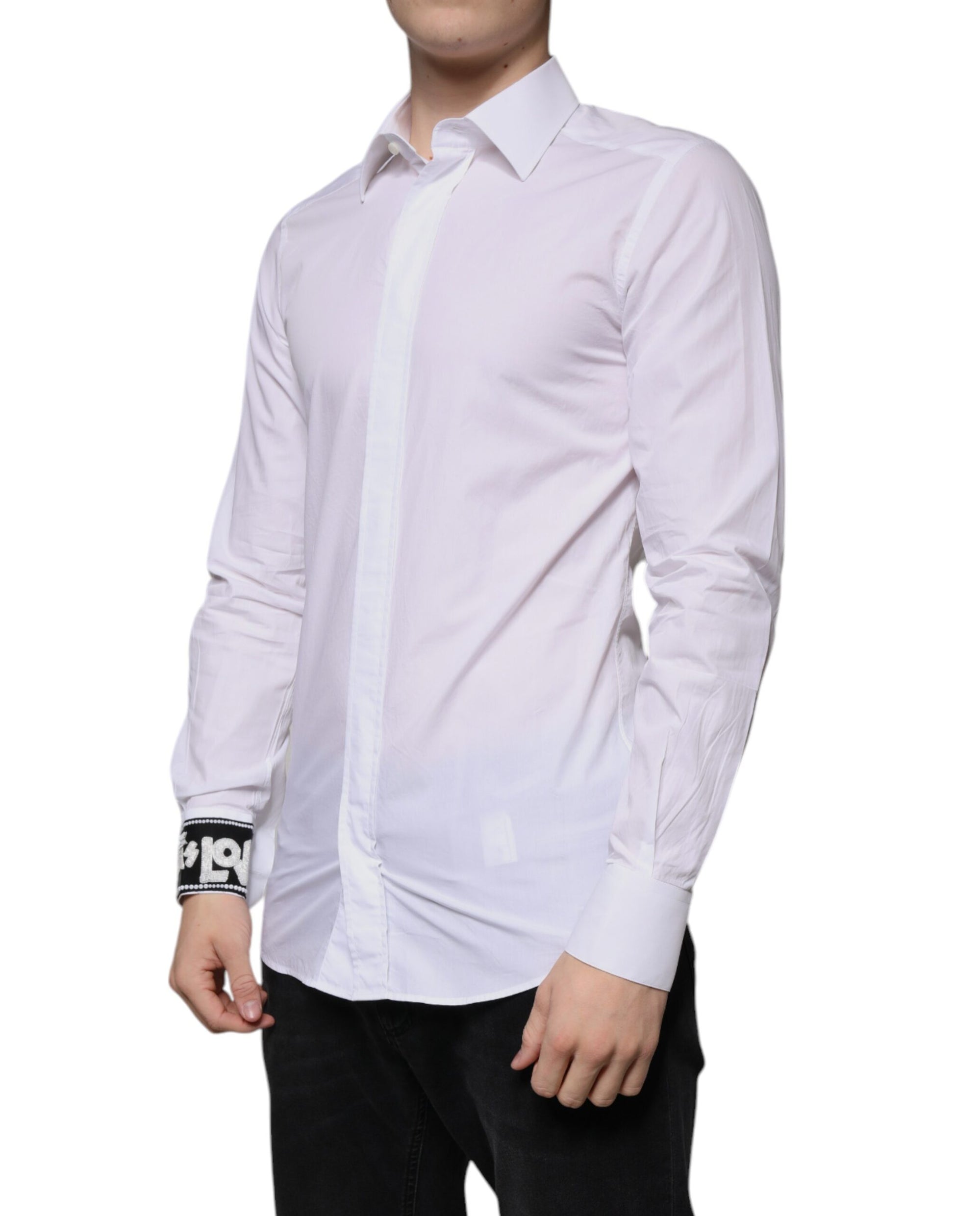 Weißes Slim Fit GOLD Herrenhemd aus Baumwolle