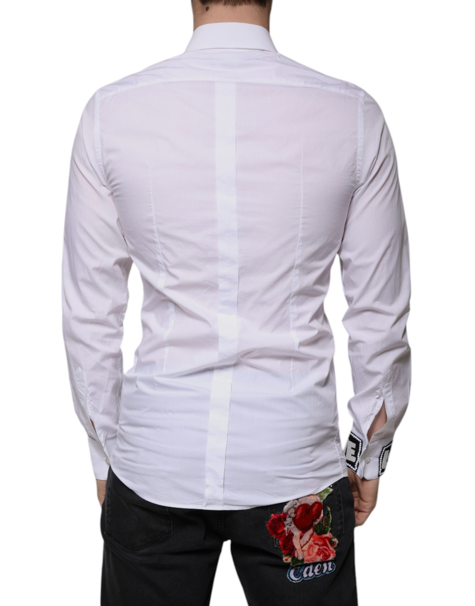 Weißes Slim Fit GOLD Herrenhemd aus Baumwolle