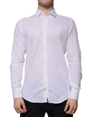 Weißes Slim Fit Herrenhemd aus Baumwolle