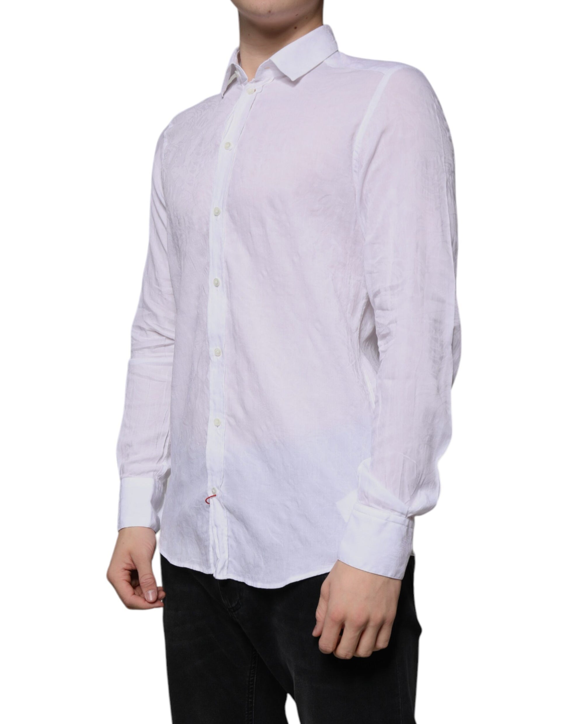 Weißes Slim Fit Herrenhemd aus Baumwolle