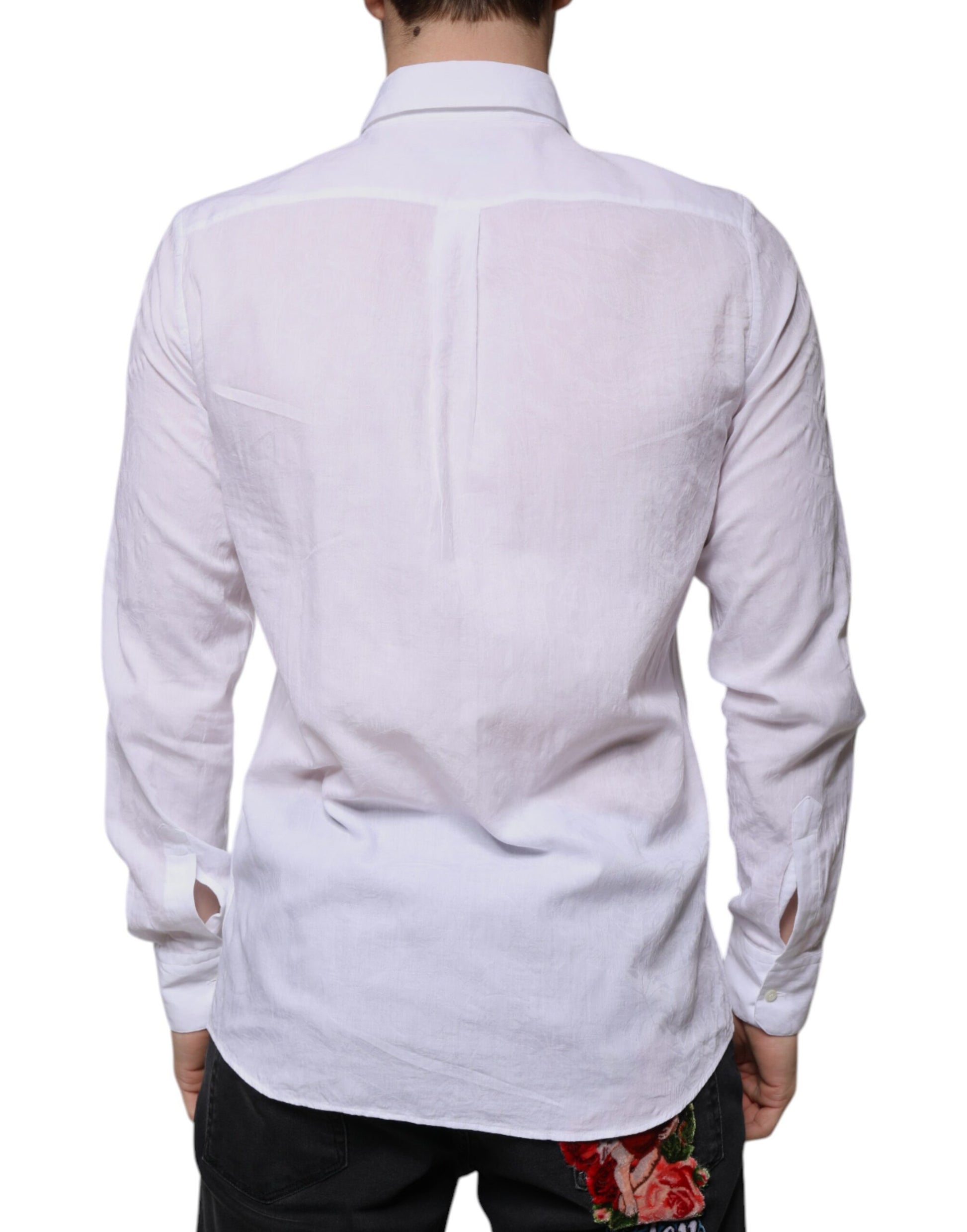 Weißes Slim Fit Herrenhemd aus Baumwolle
