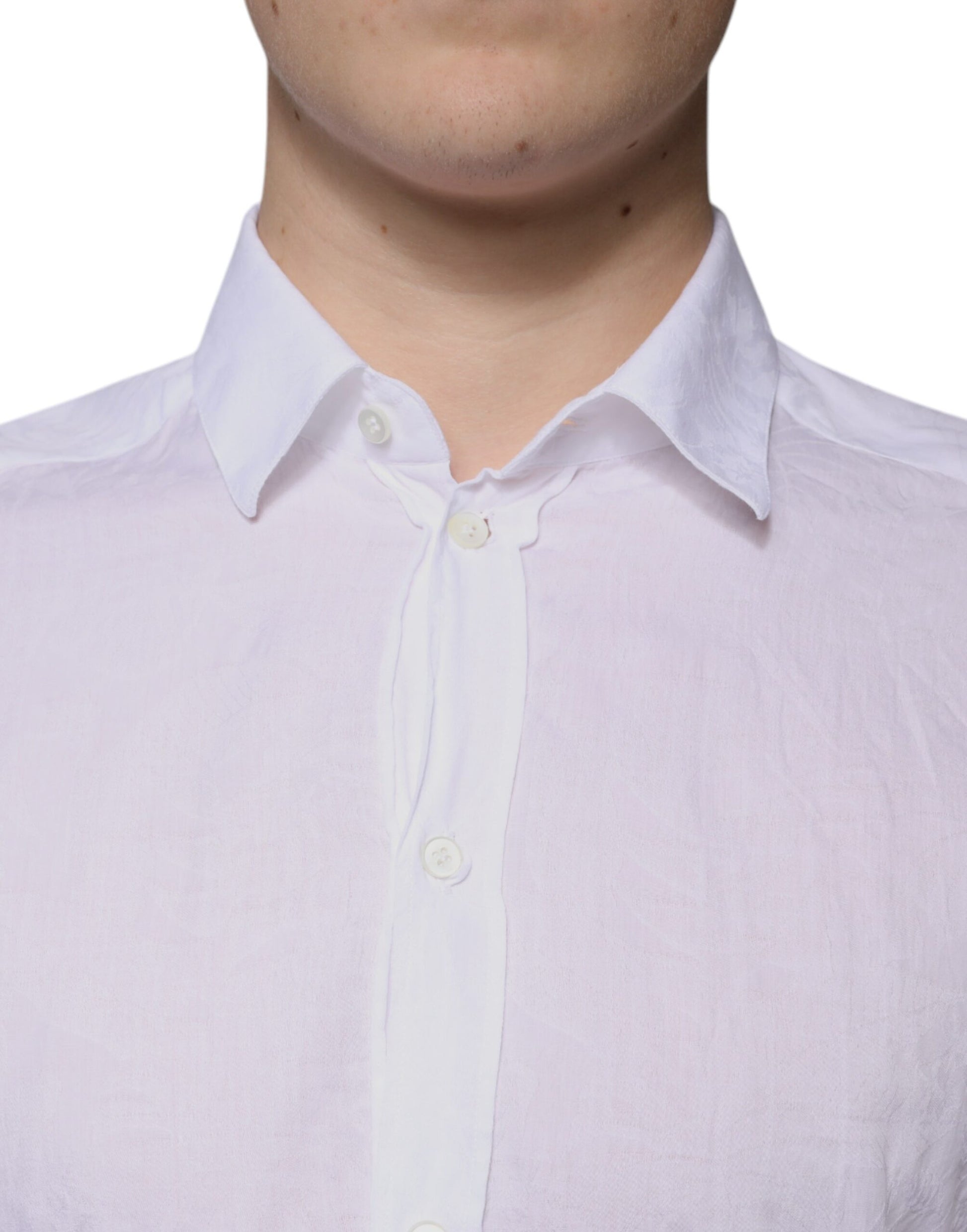 Weißes Slim Fit Herrenhemd aus Baumwolle
