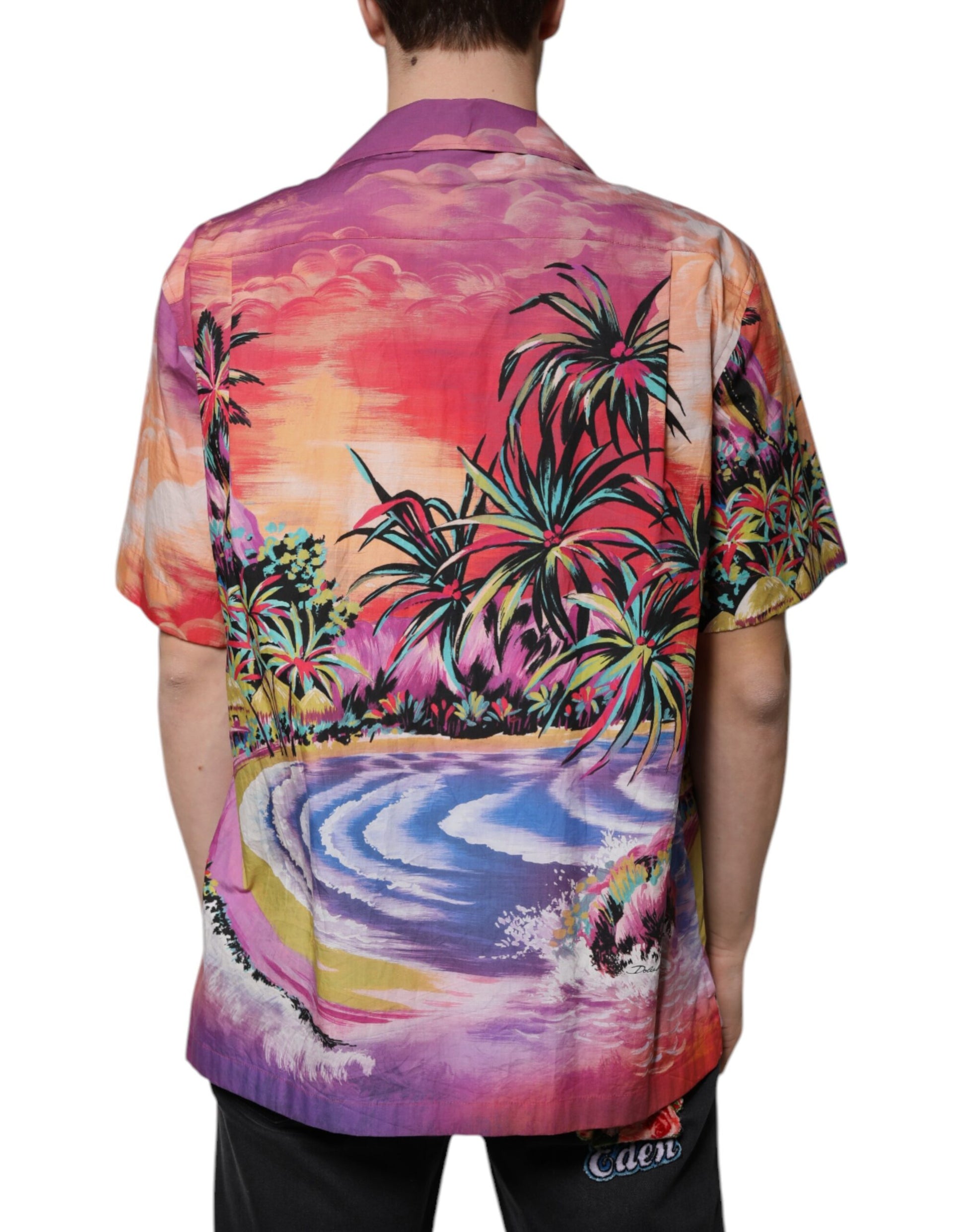 Mehrfarbiges tropisches Button-Down-Freizeithemd