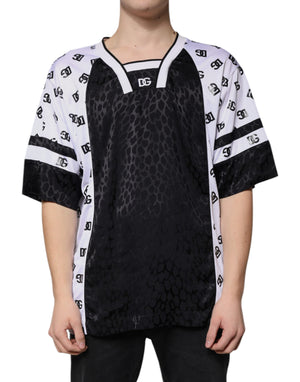 Schwarz-weißes Logo Herren Kurzarm T-Shirt
