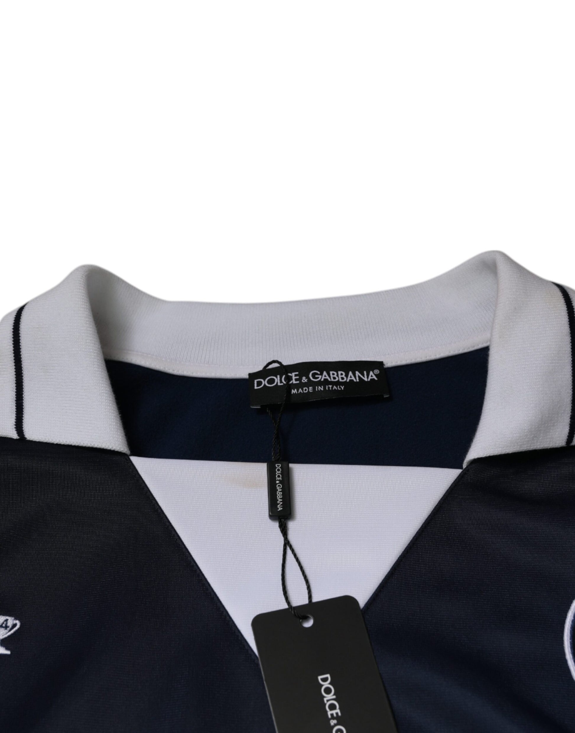 Blau-weißes Milano-Langarm-Jersey-T-Shirt