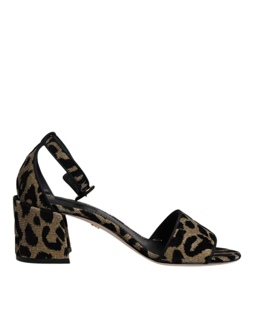 Gold Leopard Lurex Knöchelriemen Heels Sandalen Schuhe