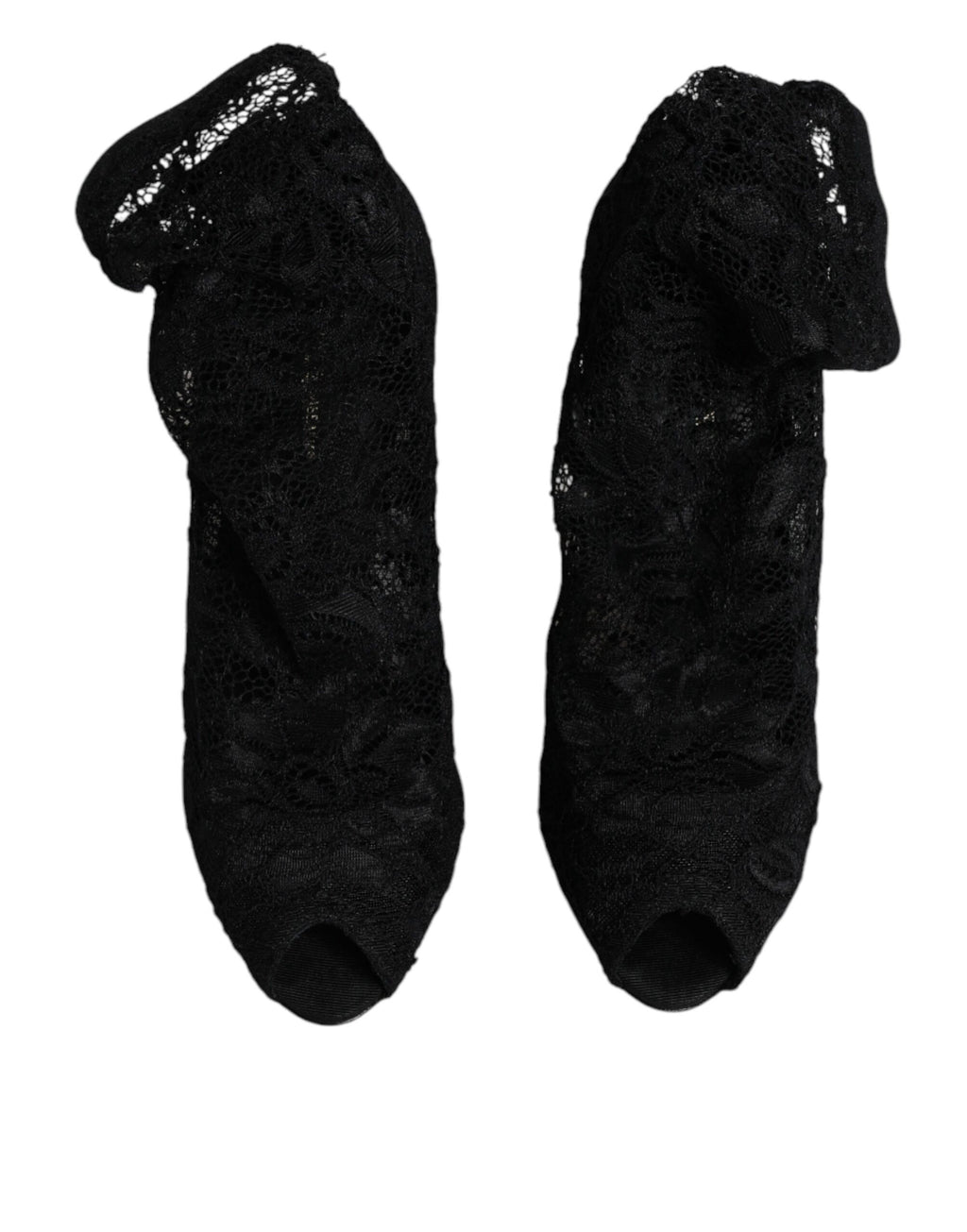 Schwarze Stiefeletten mit Stretch-Absatz und Spitze