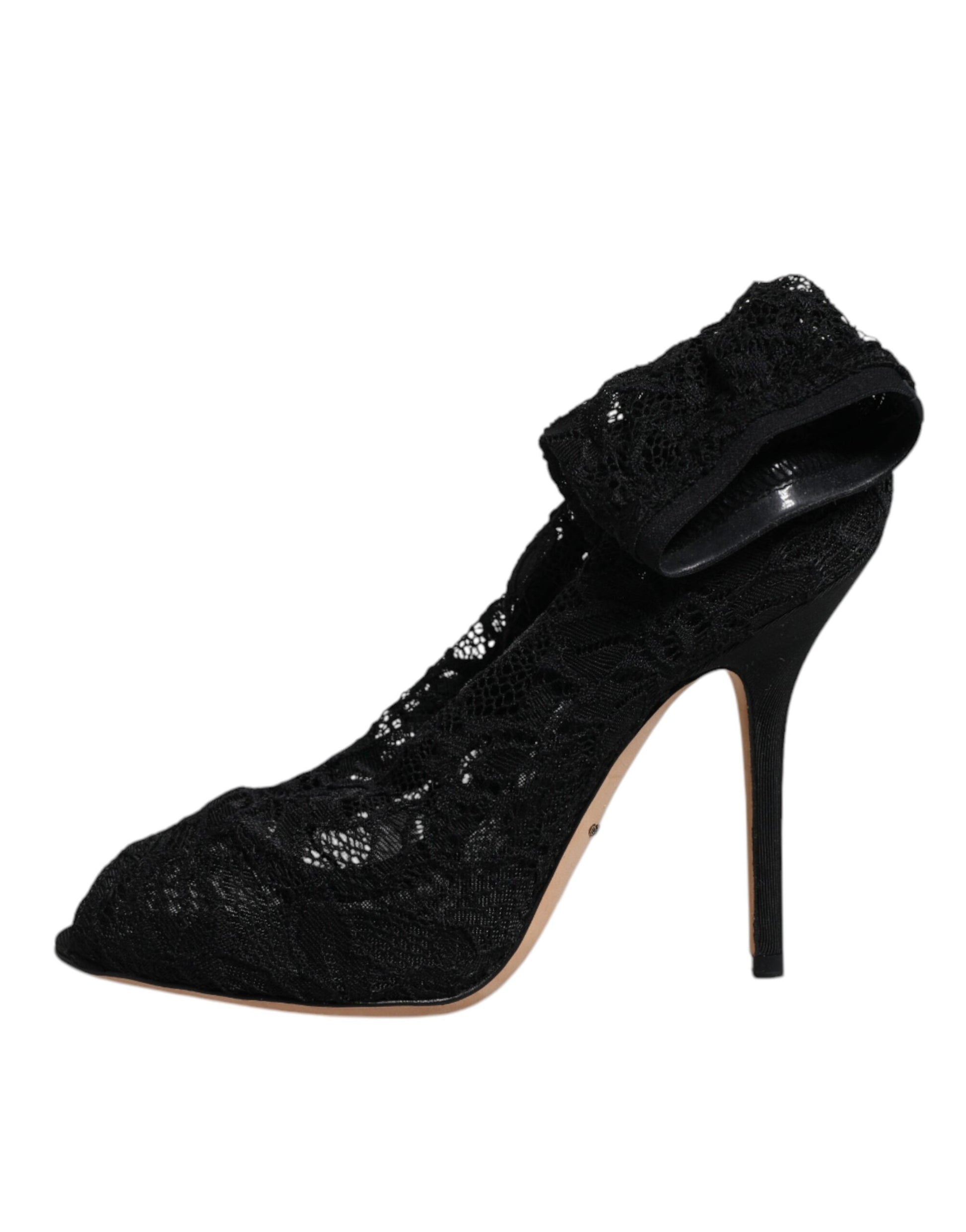 Schwarze Stiefeletten mit Stretch-Absatz und Spitze