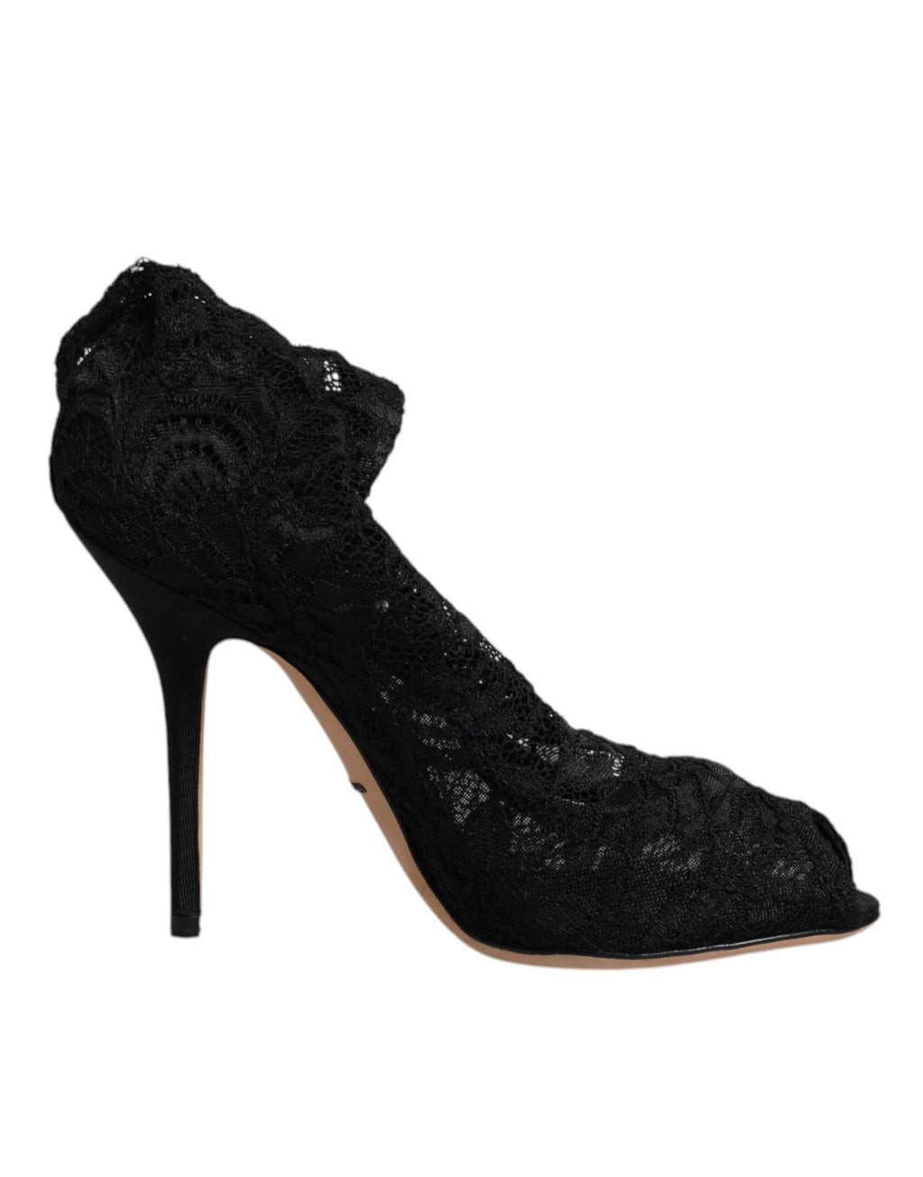 Schwarze Stiefeletten mit Stretch-Absatz und Spitze