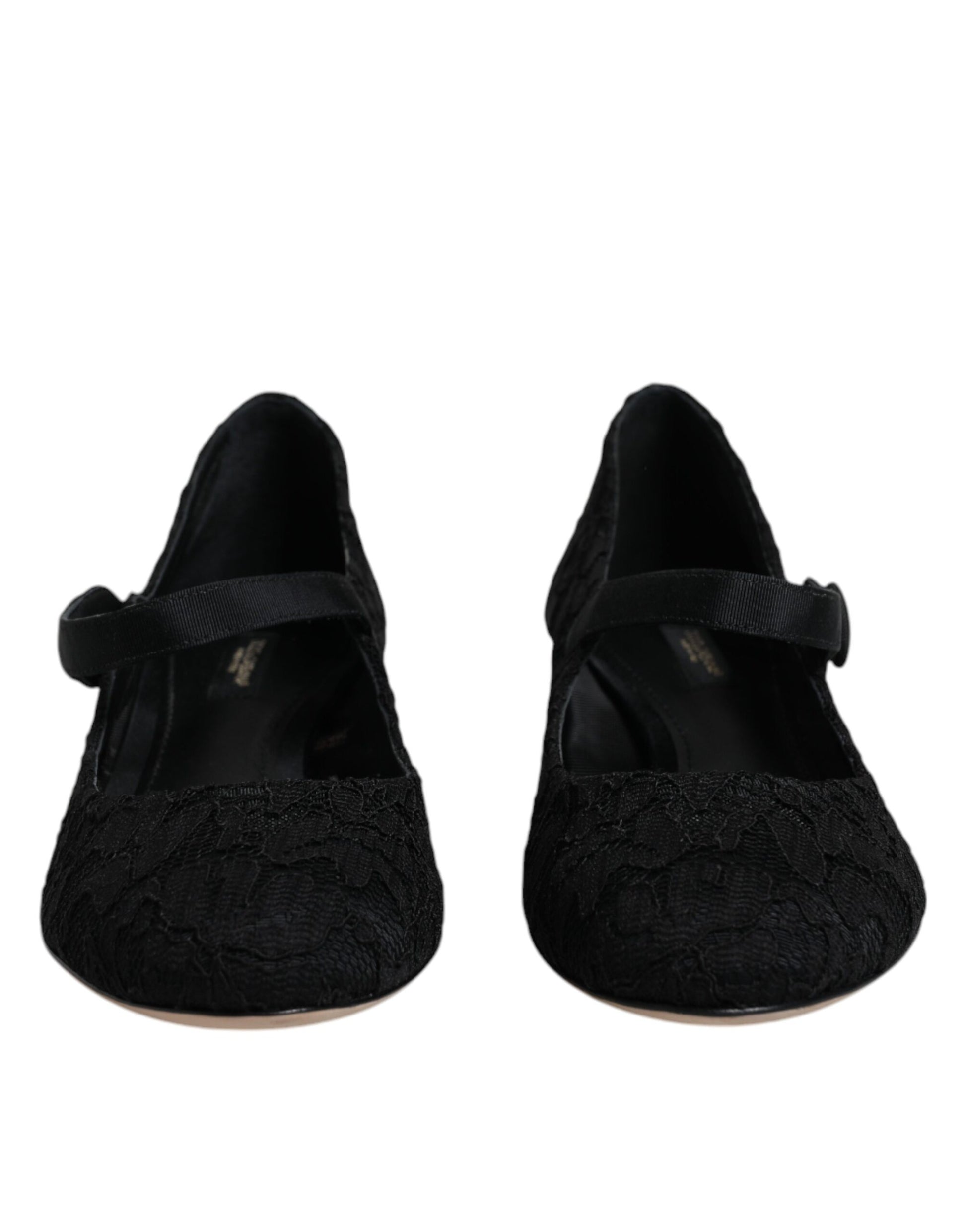Schwarze Mary Jane Taormina Pumps mit Spitze