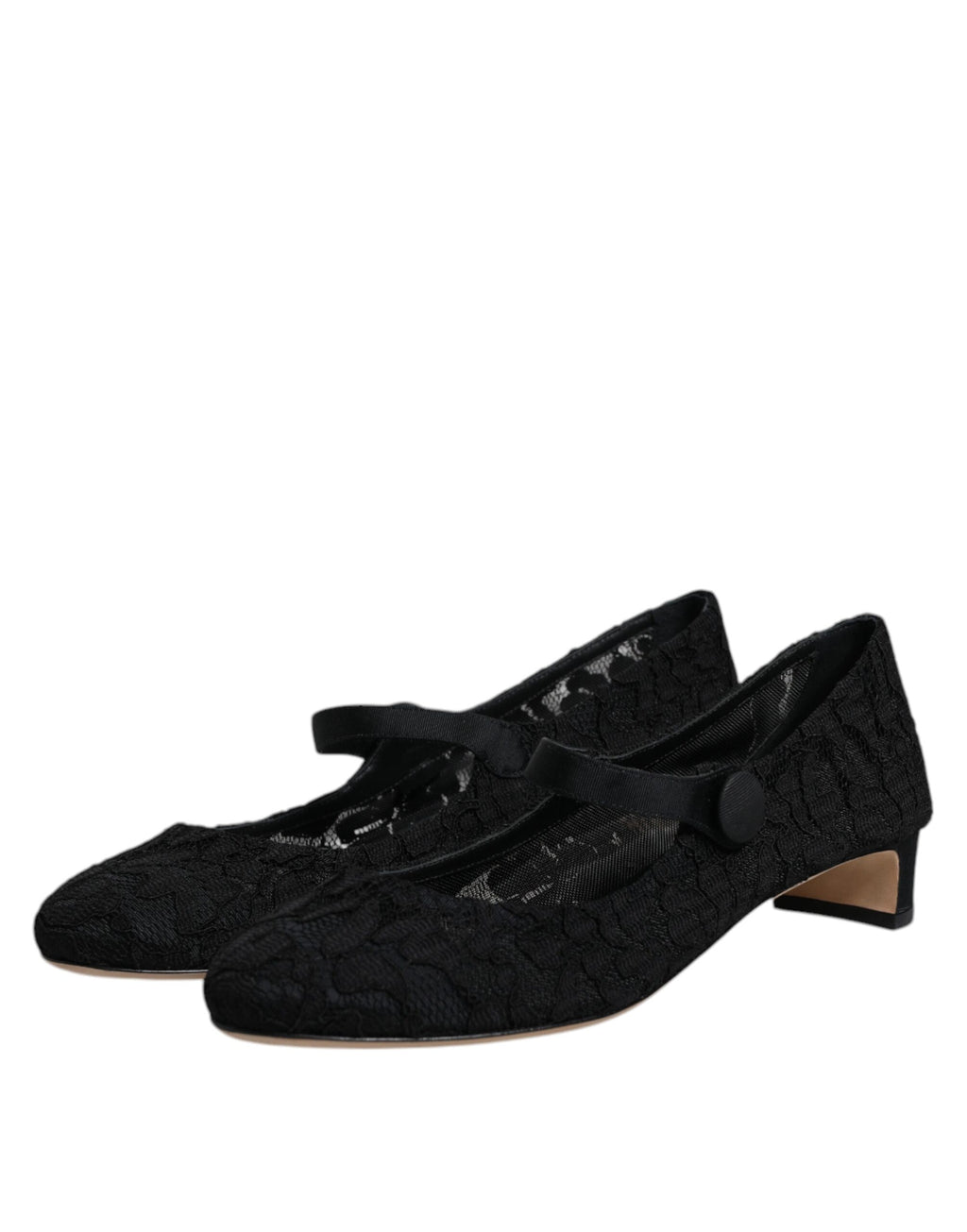 Schwarze Mary Jane Taormina Pumps mit Spitze