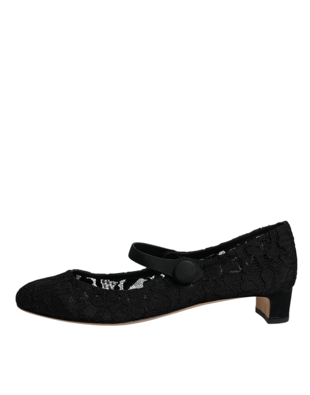 Schwarze Mary Jane Taormina Pumps mit Spitze