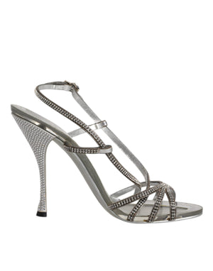 Silberne Kristall-Slingback-Sandalen KEIRA