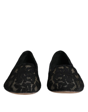 Schwarze Taormina Slipper mit Spitze