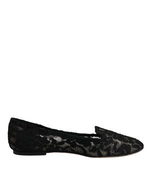 Schwarze Taormina Slipper mit Spitze