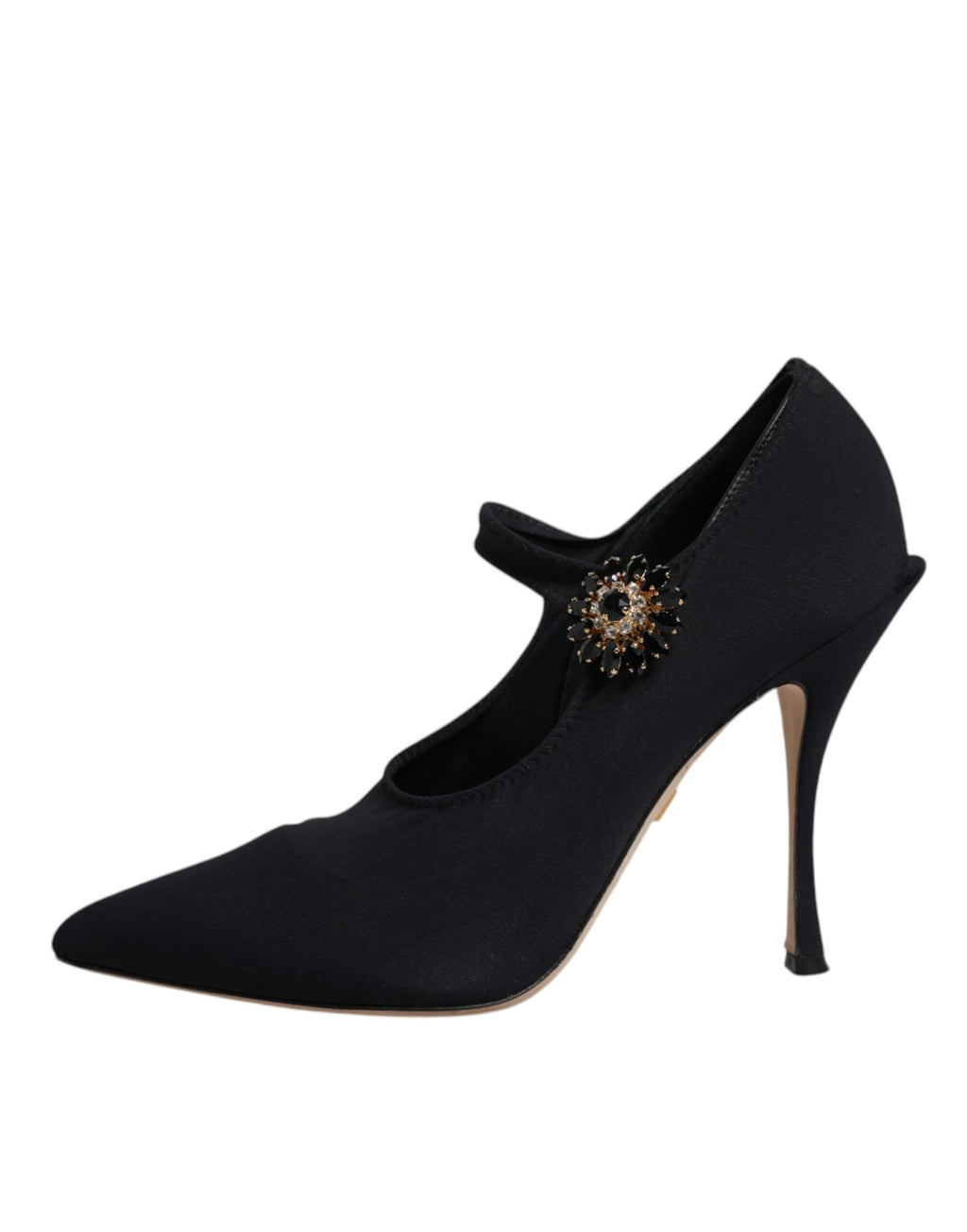 Schwarze Mary Jane Pumps mit Stretch und Kristallen