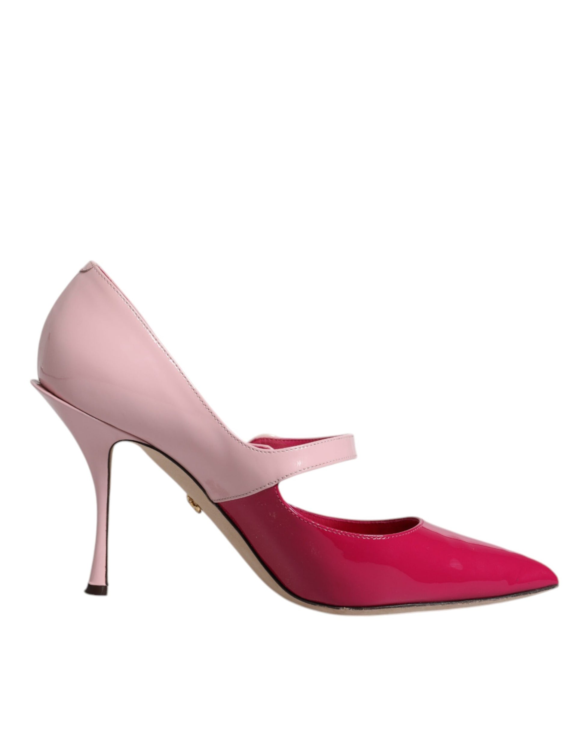 Zweifarbige rosafarbene Mary Jane Heels Pumps aus Leder