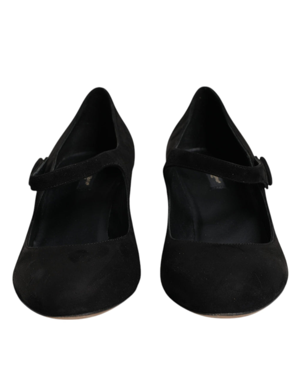 Schwarze Wildleder-Pumps mit Blockabsatz