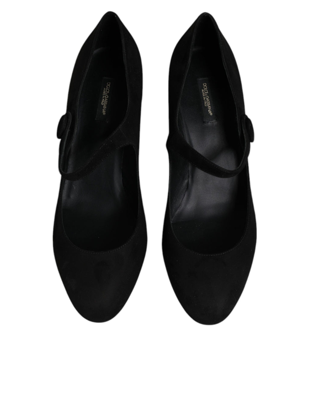 Schwarze Wildleder-Pumps mit Blockabsatz