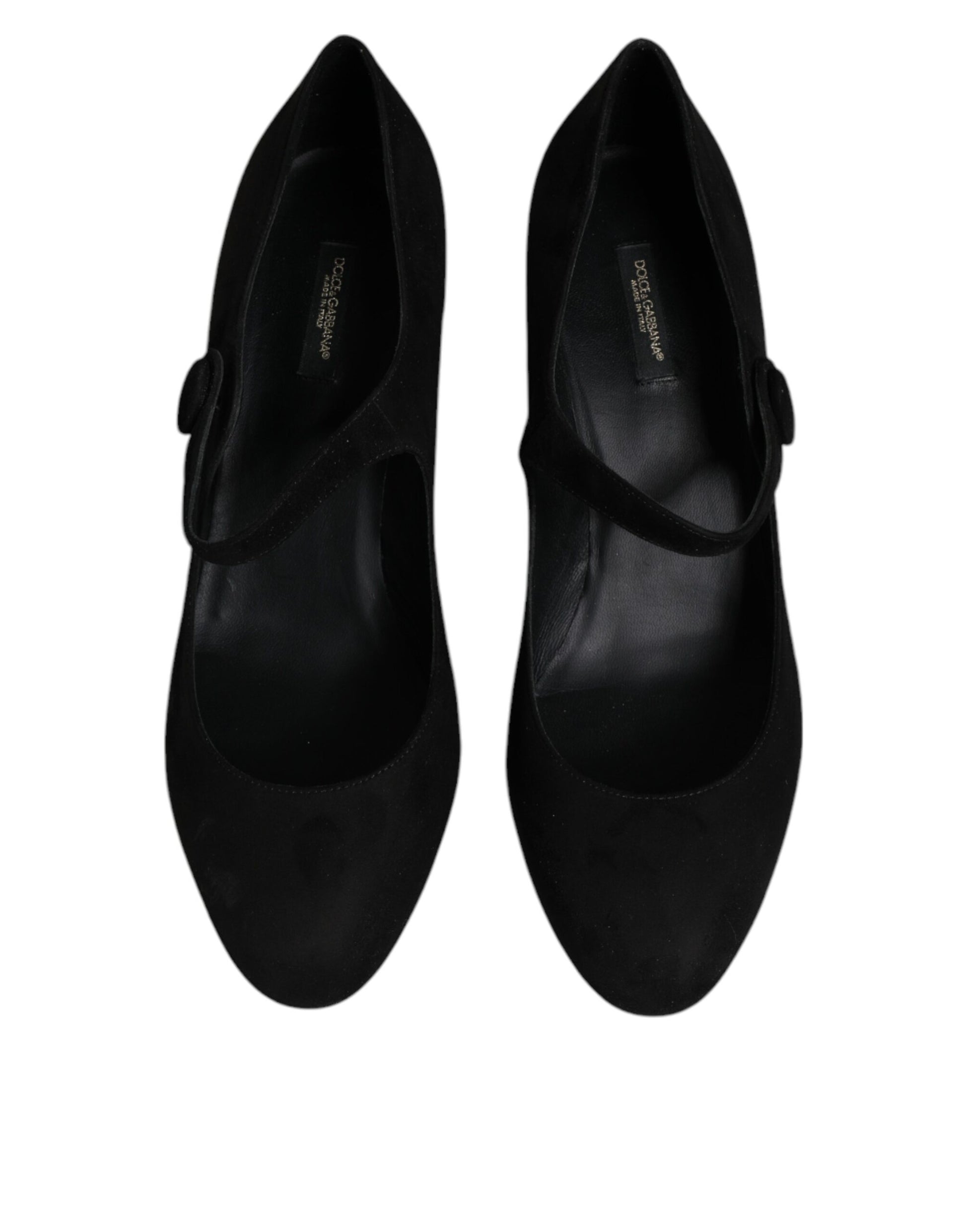 Schwarze Wildleder-Pumps mit Blockabsatz