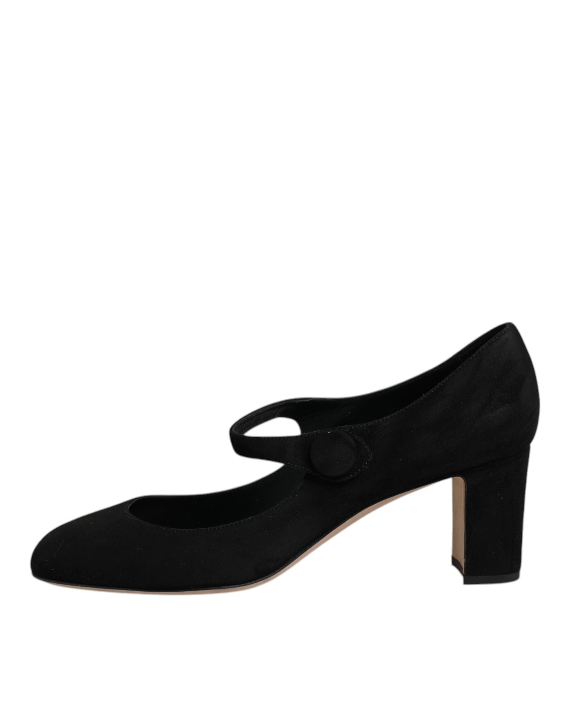 Schwarze Wildleder-Pumps mit Blockabsatz