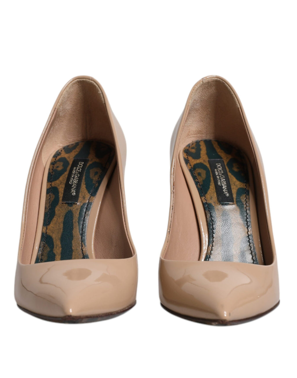 Beige Lackleder Stiletto Heel Pumps Schuhe