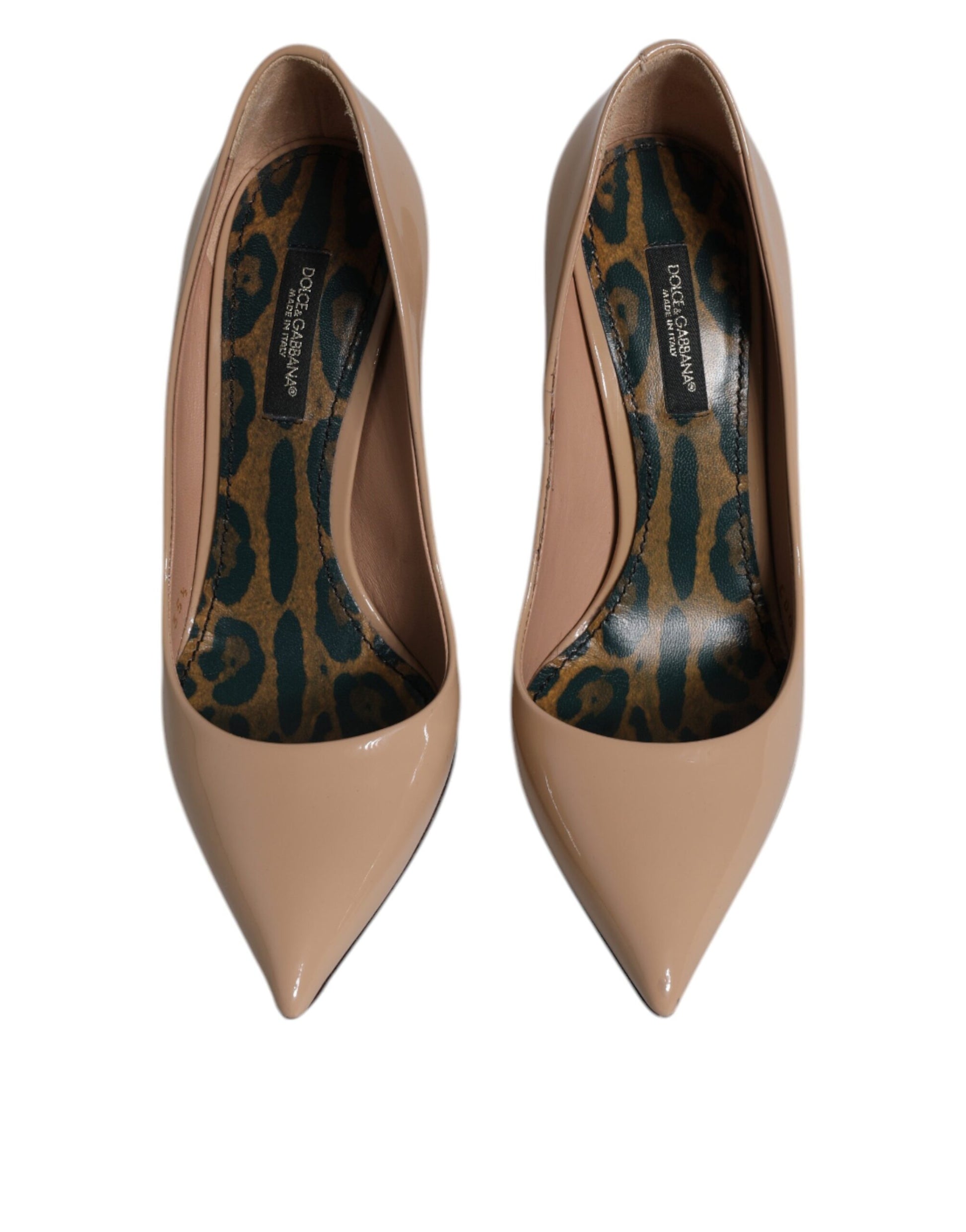 Beige Lackleder Stiletto Heel Pumps Schuhe