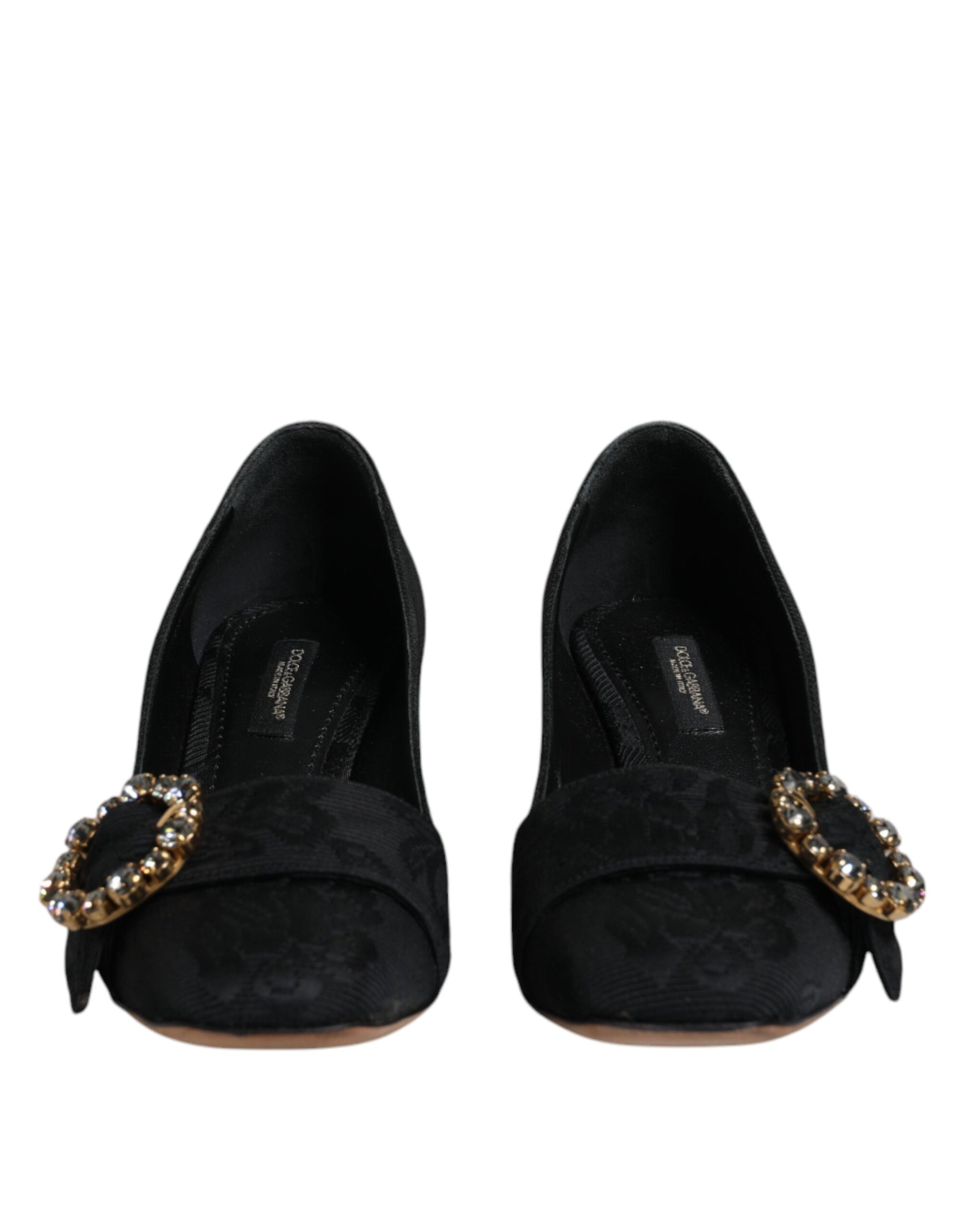 Schwarze Brokat Kristalle Heels Pumps Schuhe